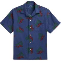 Polo Ralph Lauren Short Sleeve Single Button Pocket Camping Shirt Men shirts Blue 710971804-001 L