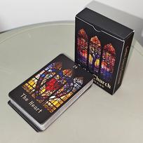 Gothic Church Lenormand Oracle Cards 44-Card Deck 9*6cm Stained Glass Art Style Extra Man/Woman & Special Cards juoda