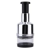 304 Stainless Steel Garlic Press Manual Hand Chopper for Onion Nuts Vegetable with Storage Kitchen Tool