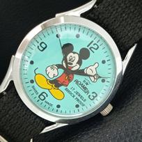 HAND-WINDING VINTAGE SWISS MENS REFURBISHED SEA GREEN COLOR DIAL WATCH a707250-1