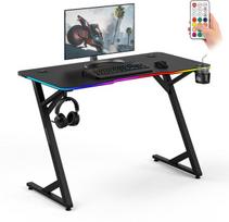 Kompiuterinių žaidimų stalas SENSE7 Volt RGB, 120x60x76.5 cm, juodas