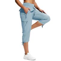 Hiking Pants For Women With Pockets Lightweight Quick Dry Cargo  Travel Pants L mėlyna
