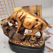 Bull And Bear Figurine Finance Bull Statue Decor Figurine Exquisite Versatile Resin Tabletop Ornament For Offices Home Decor CHINA
