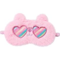 Cute Eye Mask Pink Eye Sleep Mask,Plush Sleeping Eye Cover Soft Funny Blindfold Mask,Fluffy Animal Sleep Eyeshade Breathable Lightweight Eye Mask for