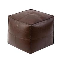 Moroccan Style Cushion PU Leather Ottoman Footstool Wax Leather  Modern Futon Balcony Tatami Unstuffed Cushion Cover