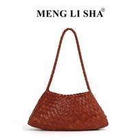 Versatile Woven Women's Shoulder Tote Bag - Casual Style ruda