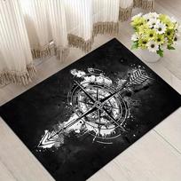1pc Bow and Arrow Compass Print, Design Area Rug - Soft, Anti-Slip, and Durable Gaming Room Decor for Bedroom, Living Room 60cm by 90cm