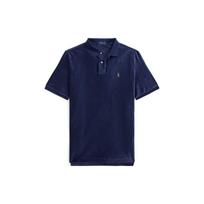 Polo Ralph Lauren FW23 Vienspalviai, su siuvinėtu logotipu, megztas, veliūrinis, trumpomis rankovėmis, vyriškas polo marškinėlis Viršutiniai drabužiai Tamsiai mėlynas MNPOKNI1N822424-410 XXL