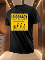 Light Blue Idiocracy Evolution Graphic Tshirt Graphic Tsh... XL