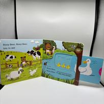 Pull & Push Durable Busy Learning material Cardboard, Foldable Inner Pages, Family Reading story time, Cognitive Enlightenment, Language Development Farmyard Fun