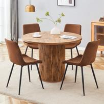 Valgomasis stalas, 100 cm, MDF, su 4 kėdėmis