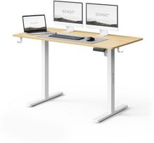 Kompiuterio stalas reguliuojamo aukščio SENSE7 Nojo Light, 120x60 cm, 72 - 118 cm, baltas/šviesiai rudas