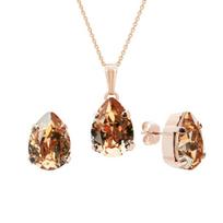 Papuošalų rinkinys moterims DiamondSky "Venus II (Golden Shadow)" su Swarovski kristalais