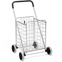 Pirkinių vežimėlis 57x58x91cm., sidabrinės/juodos spalvos PROMO-TA10073SL