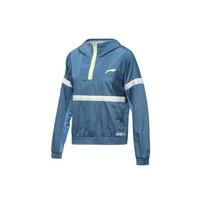 Li Ning Color Block Half Zip Sports Hoodie Women Jackets Blue AFDR004-1 M gray