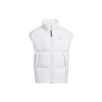 Adidas White Down Vest With Solid Color Printed Logo And Zipper Stand Collar Women Vests HR5238 L