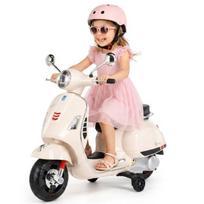 Vaikiškas važiuoklis Vespa akumuliatorinis paspirtukas elektrinis motociklas MAXI baltas Sun Baby