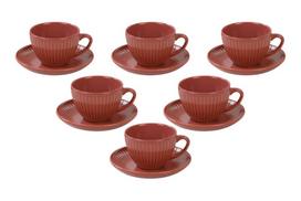 Hermia puodelių su lėkštutėmis rinkinys TC057012FQ16A000000MATT300, 210 ml, 14.4 cm, 12 vnt.