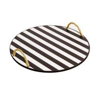 Hermia medinis padėklas su dryžuotu raštu PLT0238, juodai/baltas, 34.5 cm