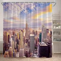 Urban Architecture Shower Curtain New York City Center Architectural Landscape Bathtub Partition Polyester Fabric Bathroom Decor 90x180cm
