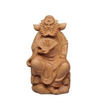 wood carving Tianshi Zhong Kui figurine decoration Solid Wood Carving Home Room Office Wealth Luck Feng Shui Decor buddha wood
