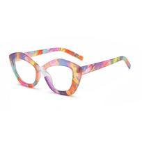 New Irregular Geometric Colorful Plano Lenses Glasses Woman Unique Design Anti Blue Light Cosmetic Glasses for Women