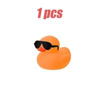 1-100Pc Small Orange Rubber Ducks Set In Bulk With Sunglasses Float Squeak Tiny  Rubber Duck Plaything For Kids Party Birthday Supplies