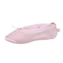 Ballet Shoe Shaped Pencil Case Elegant Cosmetic Pouch Large Capacity Pen Storage Bag Portable Stationery Container rožinė