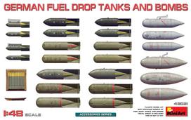 Klijuojamas Modelis MiniArt 49021 German Fuel Drop Tanks and Bombs 1/48