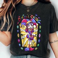 Pomni T-shirt From TADC The Amazing Digital Circus, A Summer Couple's Cotton Shirt Featuring TADC Characters From The Circus L