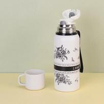 Nešiojamas nerūdijančio plieno Gardenia termosas su arbatos sieteliu, didelės talpos sportinis virdulys arbatai ruošti, puikiai tinka kelionėms lauke 600ml