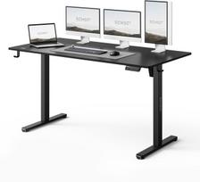 Kompiuterio stalas reguliuojamo aukščio SENSE7 Nojo Light 140, 140x70 cm, 72 - 118 cm, juodas