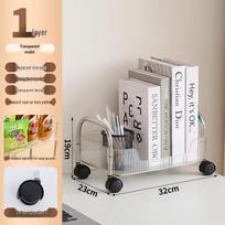 Acrylic Multi-Layer Mobile Snack & Cosmetic Storage Shelf with Transparent Trolley Design