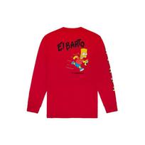 Vans Simpsons Collaboration Long Sleeve T-Shirt Men Tops Red VN0A4RTN17A L red