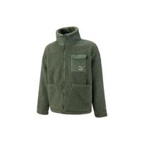 Puma FW22 siuvinėtas logotipas Sherpa striukė unisex viršutiniai drabužiai žalia 539570-64 XL gray