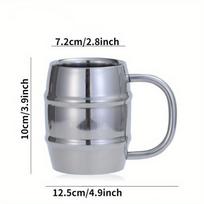 400ml Dvigubas Nerūdijančio Plieno Alaus Bokalas Lauko Kempingui Vakarų Stiliaus Kavos Puodelis su Rankena Izoliuotas Nešiojamas Vandens Puodelis Puodeliai Indai 400ML šviesiai pilka spalva