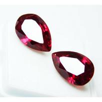 Natural Extremely Rare RUBY RED Pear Cut 17.30 Carat CERTIFIED Loose Gemstone. 14 mm each approx raudona