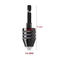 Keyless Drill Chuck 0.3-8mm Self-Tighten Electric Drill Bits Collet Fixture Tools 1/4  Hex Shank Quick Change Converter