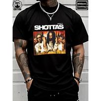Men's 100% Cotton Shottas Jamaican Crime Movie Fan T-Shirt, Heavyweight Cotton T-Shirt  oversized t shirt shirts 3XL