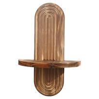 Oval Shape Wood Wall Shelf Vintage Storage Rack Arched Floating Shelf Organizers for Bedroom Living Room Laundry Room