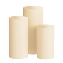 3 vnt / rinkinys cilindrinis pjedestalo stovo dangtelis Poliesterio cilindro stovo dangtelis Vienspalvis medžiaginis dangtelis vakarėliui cokolio stovo stovo gimtadienio vestuvių dekoravimui S smėlis
