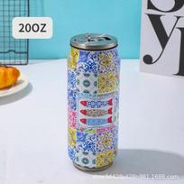1 vnt. 500 ml termosas su šiaudeliu, 304 nerūdijančio plieno, alaus butelis, kolos skardinė, termosas kavai, alaus šaltkrepšis, namų virtuvės indai gėrimams 450-500ML blue