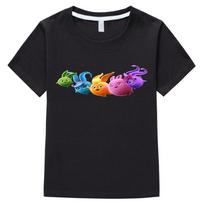 100% Cotton Sunny Bunnies Children's T-shirt Cute Rabbit Cartoon Print Girls Tops Fun Boys Tees Fashion Kids Summer Short Sleeve 100 juoda