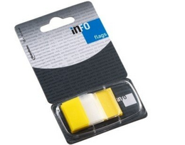 Indeksai Global Notes, 25x43mm, geltoni, plastikiniai (1x50)  0718-203 | 772850/EOL