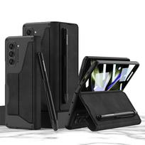 for Samsung Galaxy Z Fold 5 Shell and Membrane Integrated Folding Leather Case with Detachable Pen Holder & Card Slot Cover For Galaxy Z Fold 5 juoda