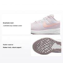 Nike Revolution 6 Next Nature Šviesiai violetinės šampano spalvos moteriški sportbačiai Violetiniai balti DC3729-500 38.5 white