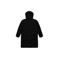 Levis Solid Color Letter Hooded Mid-Length Down Jacket Men Outerwear Black A3275-0000 L