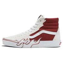 Vans Sk8-Hi Flame - White Tawny Port Unisex Sneakers Red True-White VN0005UJZHG 43