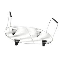 Adjustable Cooking Rack with Silicone Feet Slow Cooker Rack Stainless Steel Texture Suitable for 8.5 Quart Slow Cooker white