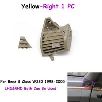 W220 Car Front Left Right AC Vent Air Vent Grille Panel Cover For Mercedes Benz S Class 1998-2005 2208300154 2208300254 Yellow-Right 1PC